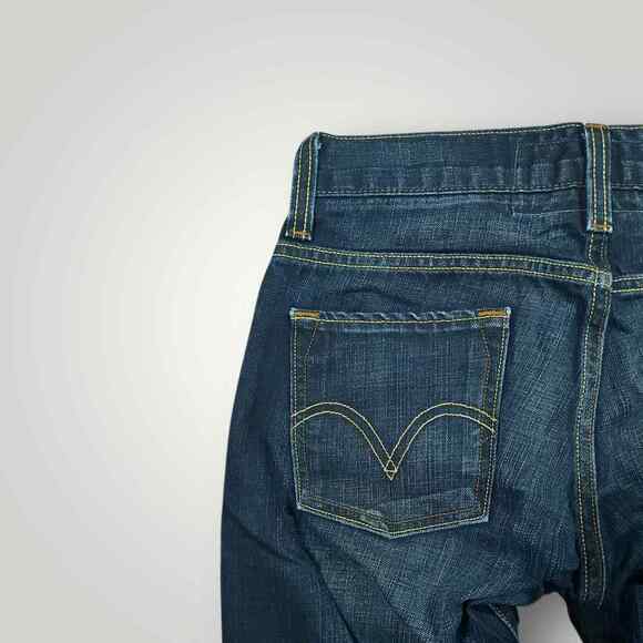 Levis 511 Jeans Mens 29x30 Y2K Skinny Low Rise Whiskered Distressed Dark Wash - Picture 12 of 14